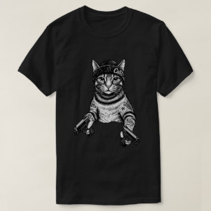 T-shirt Chat Gangster Tatoué Art   Kitty Streetwear Cool