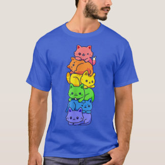 T-shirt Chat gay pride LGBT Kawaii Chats Pile mignonne Ani