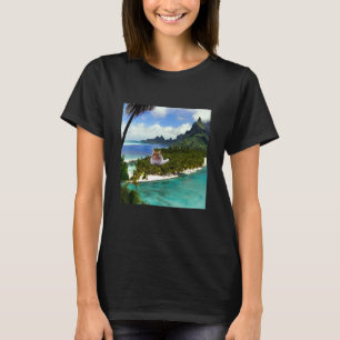 T-shirt Chat Géant Sur Une Île Tropicale Chat