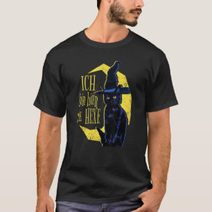 T-shirt Chat gothique de lune Je suis là la sorcière