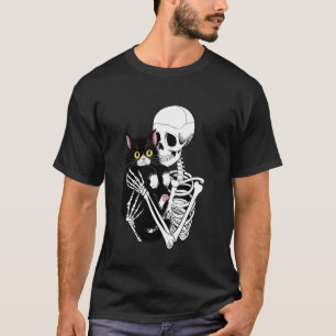 T-shirt Chat gothique et squelette Mignon et effrayant Cha