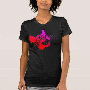 T-shirt Chat gothique félin maléfique effrayant grognement