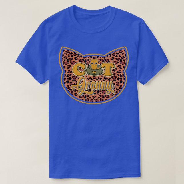 T-shirt Chat Granny mignonne Leopard Chat Amusant Chat Pro (Design devant)
