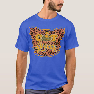 T-shirt Chat Granny mignonne Leopard Chat Amusant Chat Pro