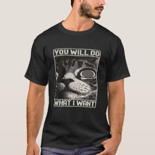 T-shirt Chat graphique avec citation drôle Tu feras ce que