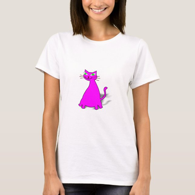 T-shirt Chat gras rose (Devant)