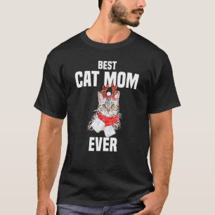 T-shirt Chat gris mignon avec costume de rennes Meilleur C