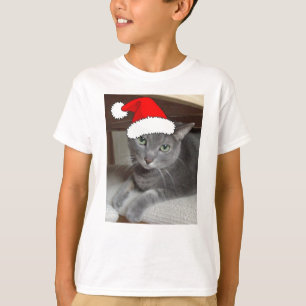 T-shirt Chat gris russe de Noël