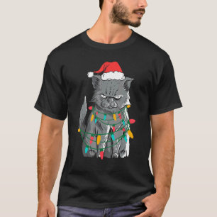 T-shirt Chat Grumpy de Noël Costume de pull moche
