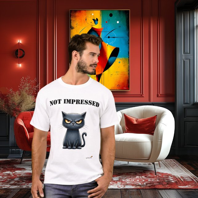 T-Shirt Chat Grumpy Drôle Pas Impressionné (Créateur téléchargé)