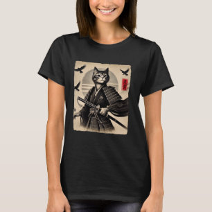 T-shirt Chat guerrier samouraï Art japonais Chat Ukiyo Gra