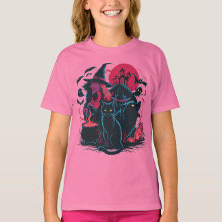 T-shirt Chat Halloween - Conception Chat Sorcière Éffrayan