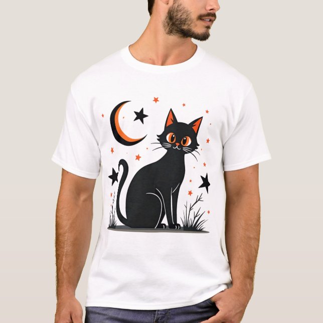 T-shirt Chat Halloween | Cute et Éffrayante Chat N (Devant)