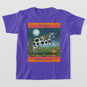 T-shirt CHAT HALLOWEEN PONY ET BAT CHAT Imaginaire Cheval