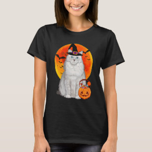 T-shirt Chat Halloween Ragdoll Citrouille Jack O Lantern