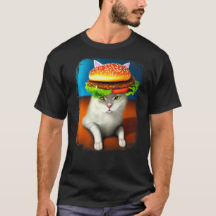 T-shirt Chat Hamburger Burger Chat Purr Meow Chat 4