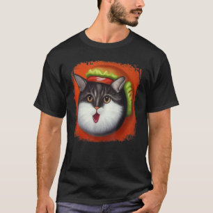 T-shirt Chat Hamburger Burger Chatburger Miaou Ronron Chat