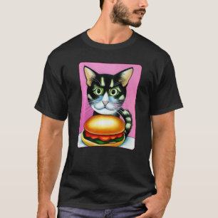 T-shirt Chat Hamburger Burger Chatburger Rô Meow Chat 2