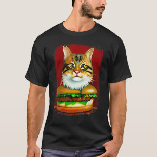 T-shirt Chat Hamburger Catburger Burger Ronronnement Miaou