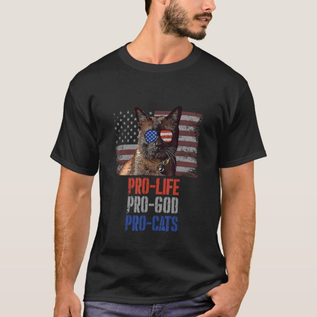 T-shirt Chat Havana Brown Pro Vie Pro Dieu Pro Chats Améri (Devant)