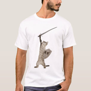 T-shirt Chat héroïque de chevalier de guerrier