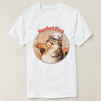 T-shirt Chat heureux chef avec pizza