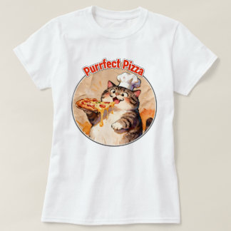 T-shirt Chat heureux chef avec pizza