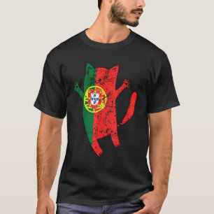 T-shirt Chat heureux portugais Drapeau du Portugal