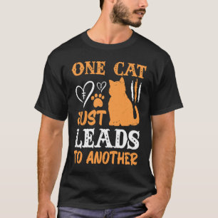 T-shirt chat heureux un chat en amène juste un autre