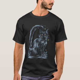 T-shirt Chat Hilarant Chat Jouant avec Poisson dans l'Eau