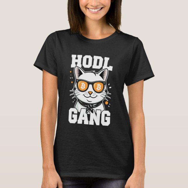 T-shirt Chat HODL Bitcoin (Devant)