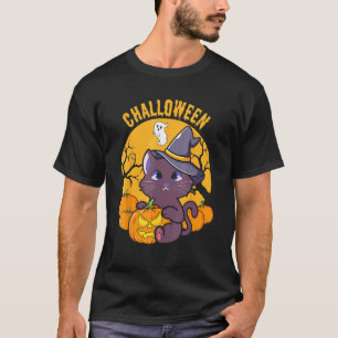 T-shirt Chat humour Halloween Sorcière Challoween Homme Fe