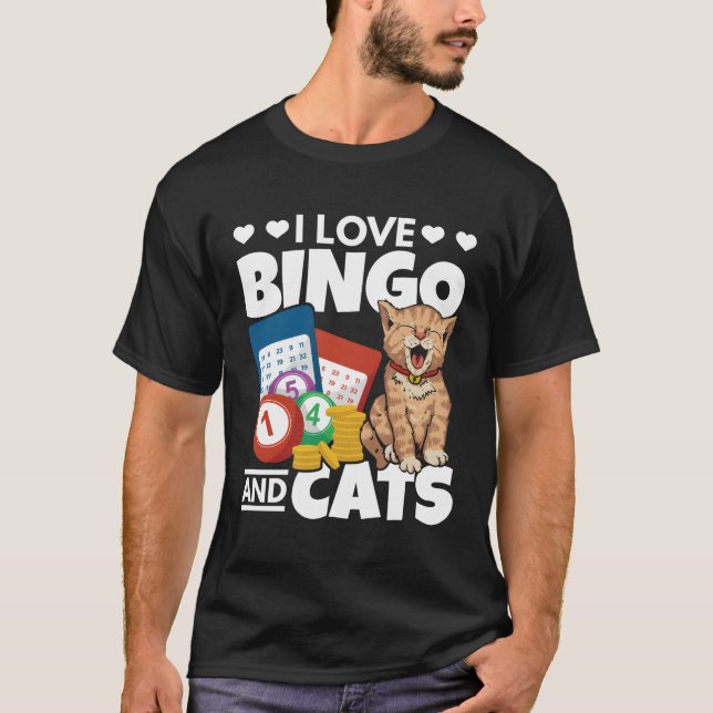 T-shirt Chat I Love Bingo Et Chats Jouer Bingo Jouer Bi (Devant)