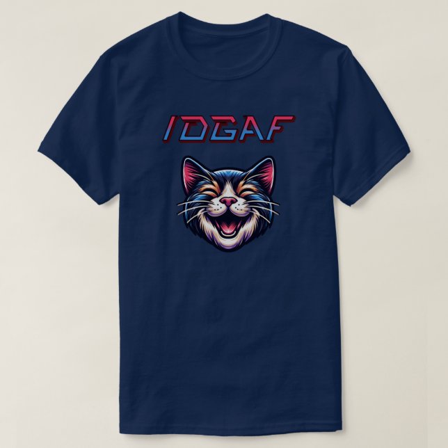 T-shirt chat IDGAF (Design devant)