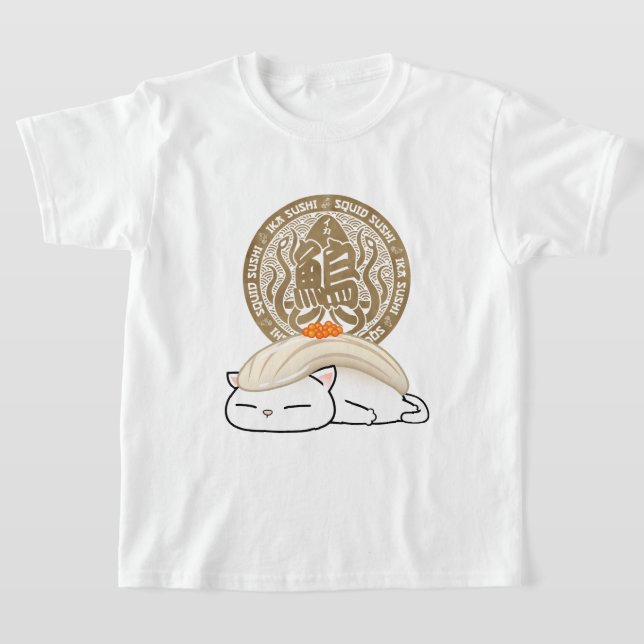 T-shirt Chat Ika Squid Sushi (Poser)