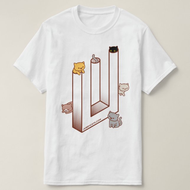 T-shirt chat - Illusion Optique Trident Impossible (Design devant)