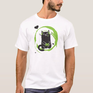 T-shirt Chat illustré de Gamer