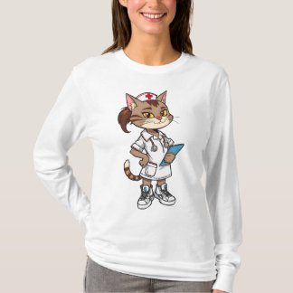 T-shirt Chat infirmière de confiance - Style de dessin des