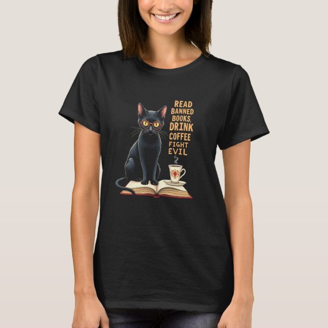 T-shirt Chat Interdit Lecture Astucieuse (Devant)