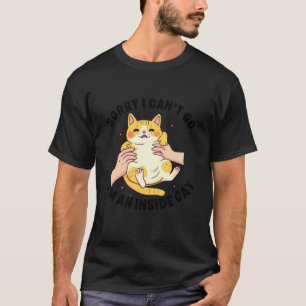 T-shirt chat introverti drôle Je ne peux pas sortir Je sui