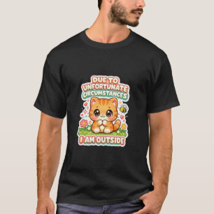 T-shirt Chat Introverti Mignon en Raison de Circonstance M