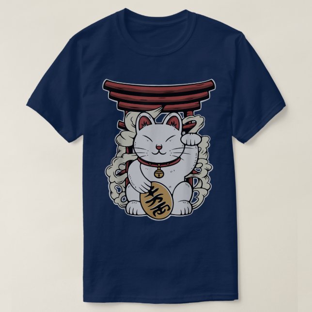 T-shirt Chat japonais Maneki Neko Lucky  (Design devant)