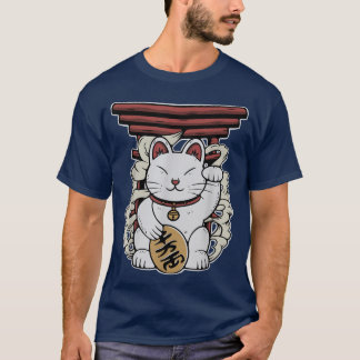 T-shirt Chat japonais Maneki Neko Lucky 