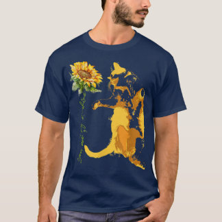 T-shirt Chat Jaune Qui Se Trouve Sur Le Dos 
