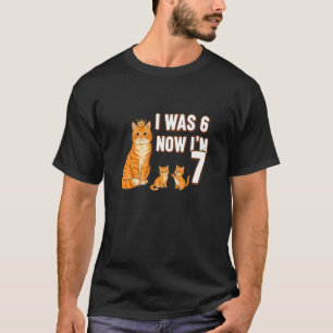 T-shirt Chat J'avais 6 ans Maintenant j'ai 7 ans Anniversa