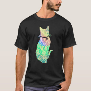 T-shirt Chat joli hippy coloré