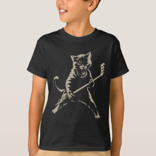 T-shirt Chat jouant au hockey sur glace Chat drôle jouant