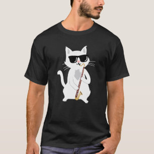 T-shirt Chat jouant de la clarinette basse