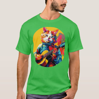 T-shirt Chat jouant de la guitare 6
