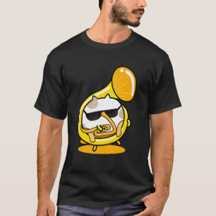 T-shirt Chat Jouant de l'Instrument de Musique Cor d'Harmo